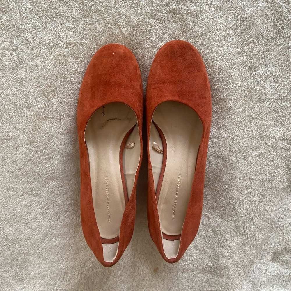 ZARA low block heels in Coral EU 39
